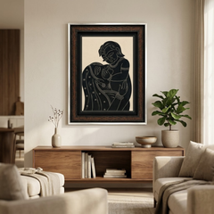 Radha Krishna Ceramic Etching Painting Photo Frame (14x20 Inch)
