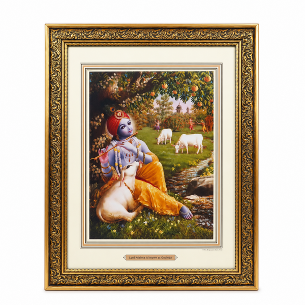 Vraja Govinda with Divine Cow Painting Frame