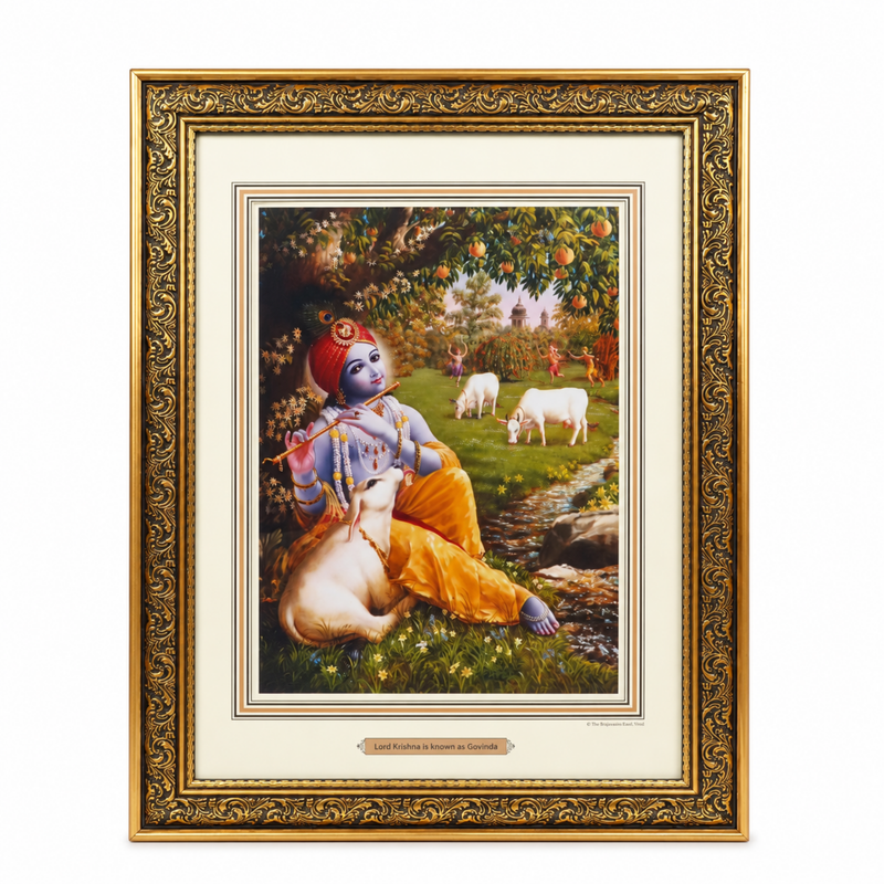 Vraja Govinda with Divine Cow Painting Frame