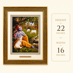 Vraja Govinda with Divine Cow Painting Frame