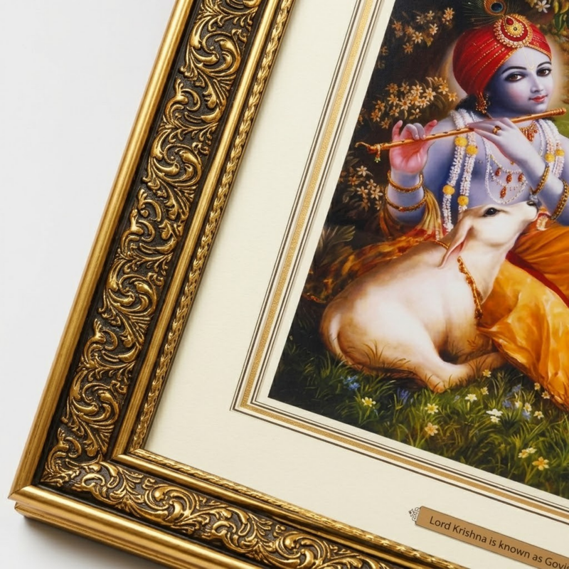 Vraja Govinda with Divine Cow Painting Frame