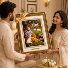 Vraja Govinda with Divine Cow Painting Frame
