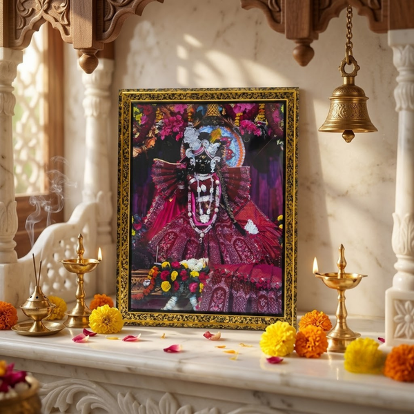 Bankey Bihari Ji Backlit Translight Wooden Photo Frame
