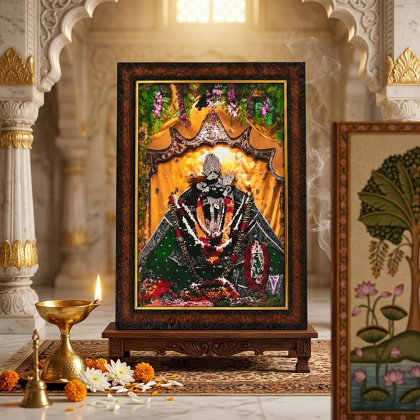 Bankey Bihari Ji Backlit Translight Wooden Photo Frame