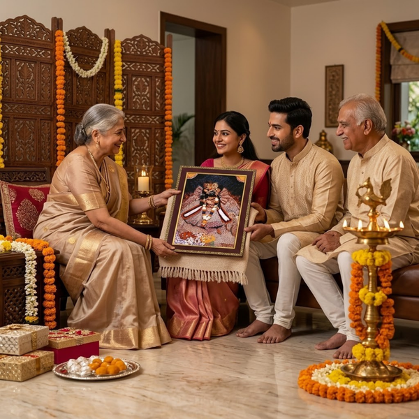 Bankey Bihari Ji Backlit Translight Wooden Photo Frame