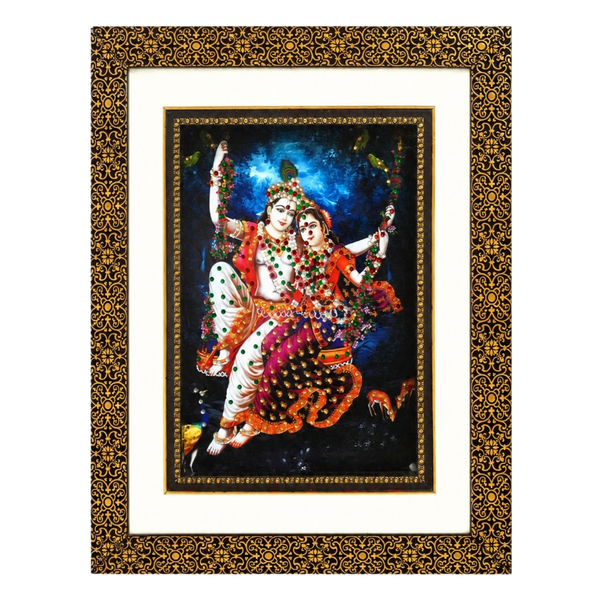 Bankey Bihari Ji Double Layered Wooden Photo Frame