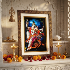 Bankey Bihari Ji Double Layered Wooden Photo Frame