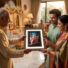 Bankey Bihari Ji Double Layered Wooden Photo Frame