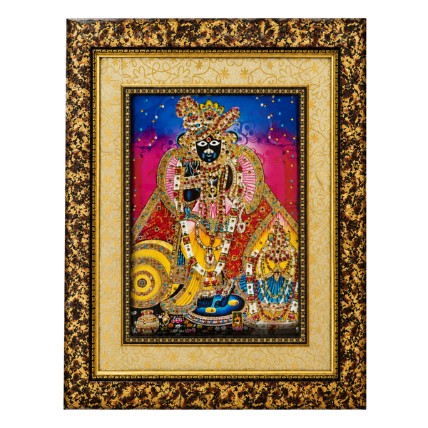 Bankey Bihari Ji Double Layered Wooden Photo Frame