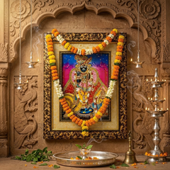 Bankey Bihari Ji Double Layered Wooden Photo Frame