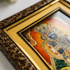 Bankey Bihari Ji Double Layered Wooden Photo Frame