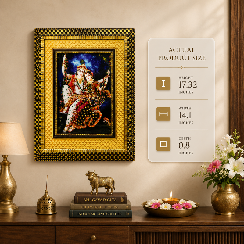 Radha Krishna Premium Double Layered Wooden Photo Frame