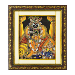 Bankey Bihari Ji Premium Double Layered Wooden Photo Frame