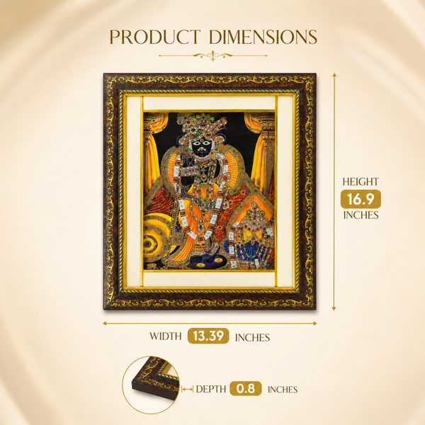 Bankey Bihari Ji Premium Double Layered Wooden Photo Frame