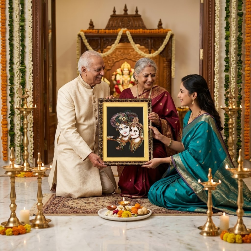 Bankey Bihari Ji Premium Double Layered Photo Frame