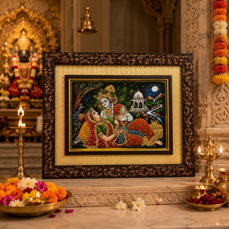 Radha Krishna Gold Painting