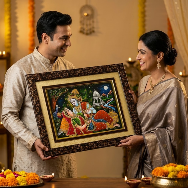Radha Krishna Gold Painting