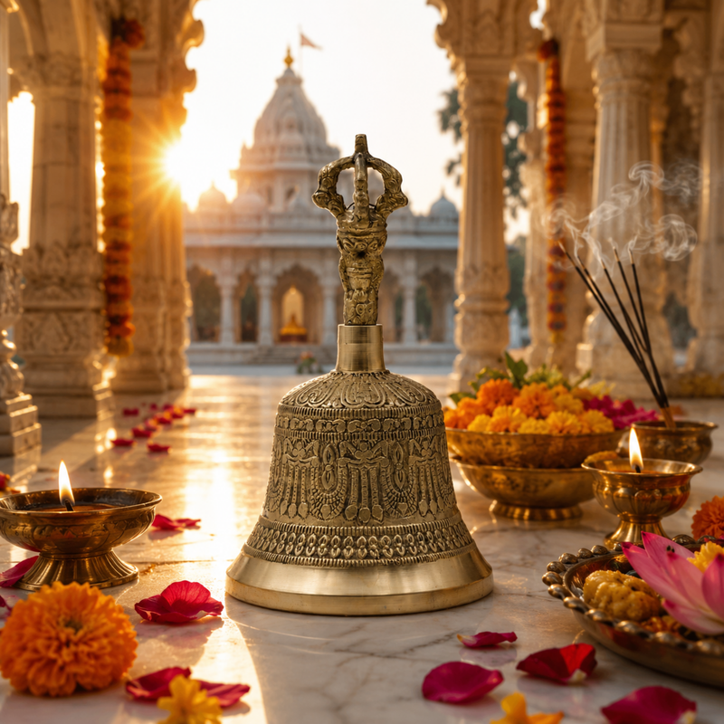 Brass Om Puja Bell