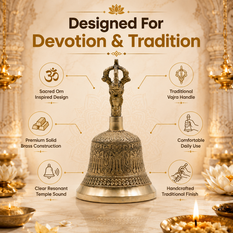 Brass Om Puja Bell