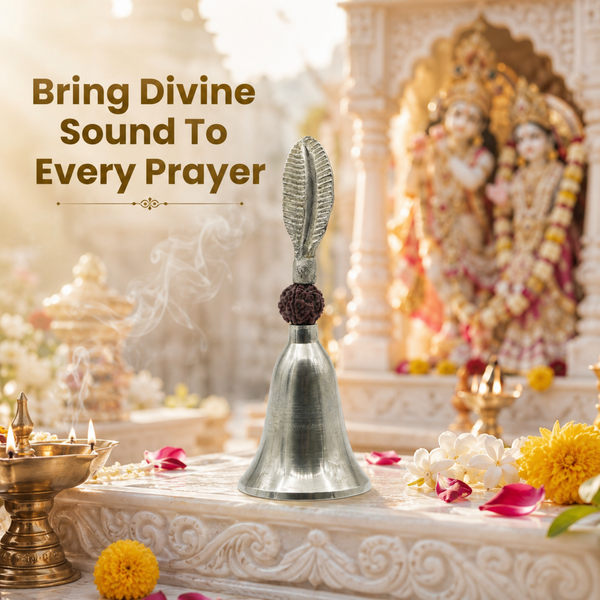Silver Leaf Puja Bell