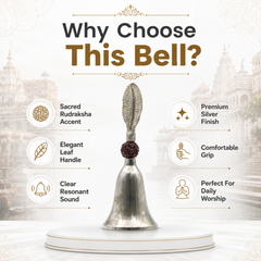 Silver Leaf Puja Bell