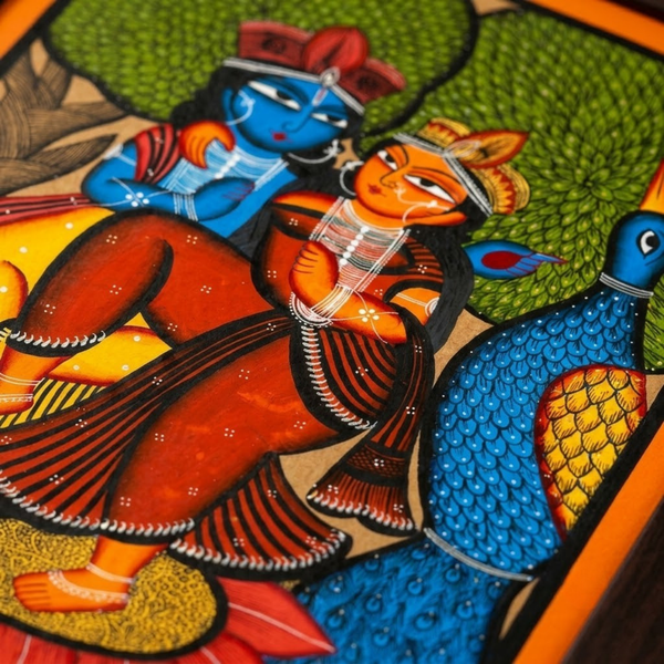 Radha Krishna Pata Chitra - Colored