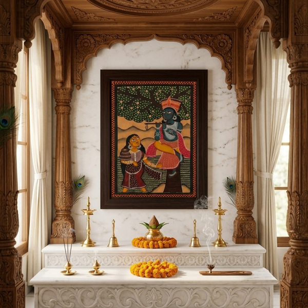 Radha Krishna Pata Chitra - Colored