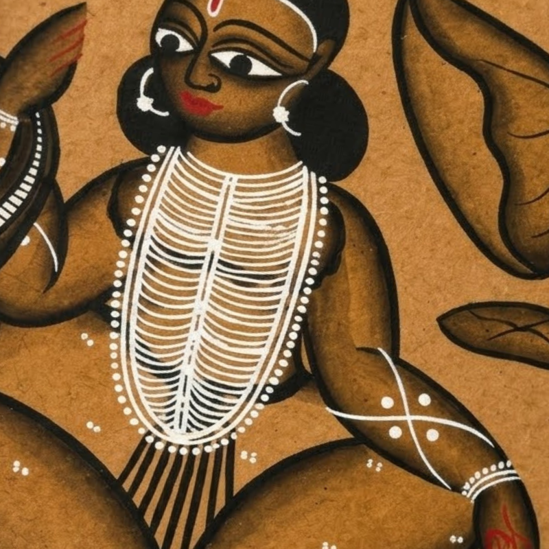 Krishna Pata Chitra - Black & White