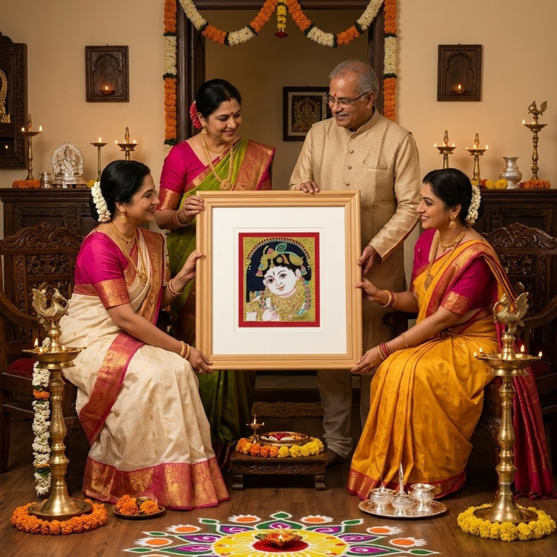 Radha Krishna Tanjore Painting