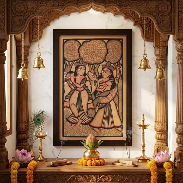 Krishna with Radha Patta Chitra