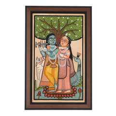 Radha Krishna Pata Chitra Black & White (Copy)