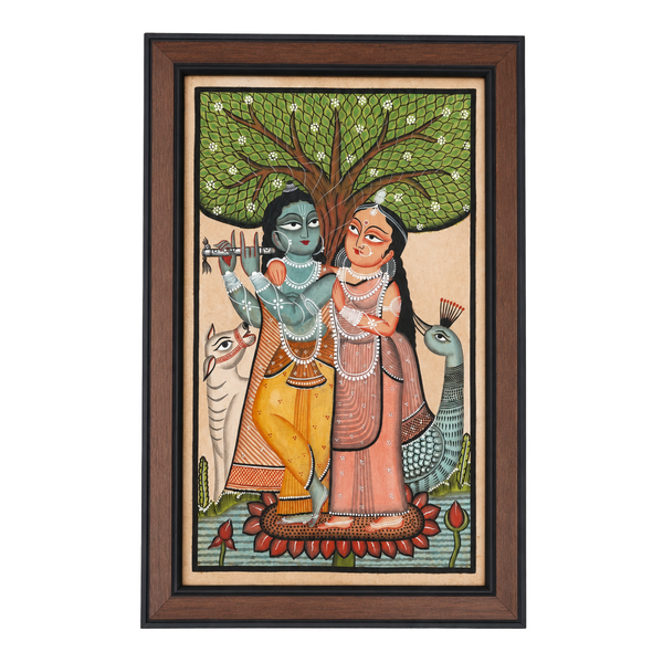 Radha Krishna Pata Chitra Black & White (Copy)