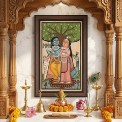 Radha Krishna Pata Chitra Black & White (Copy)