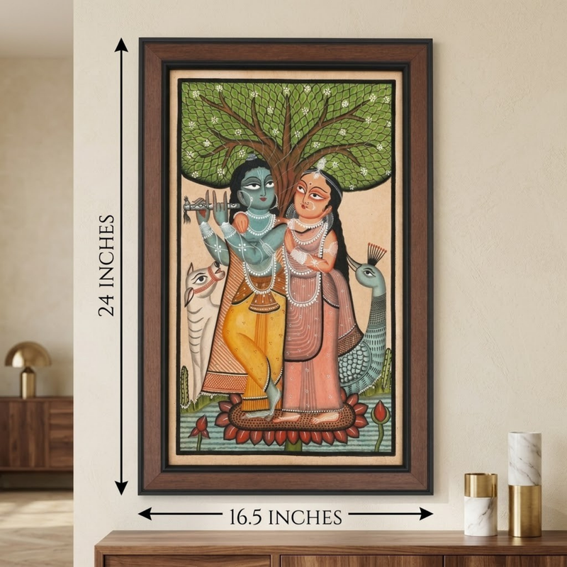 Radha Krishna Pata Chitra Black & White (Copy)