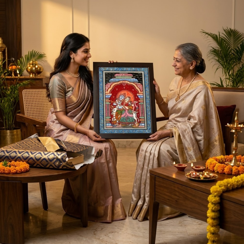 Handmade Painting Radha Krishna