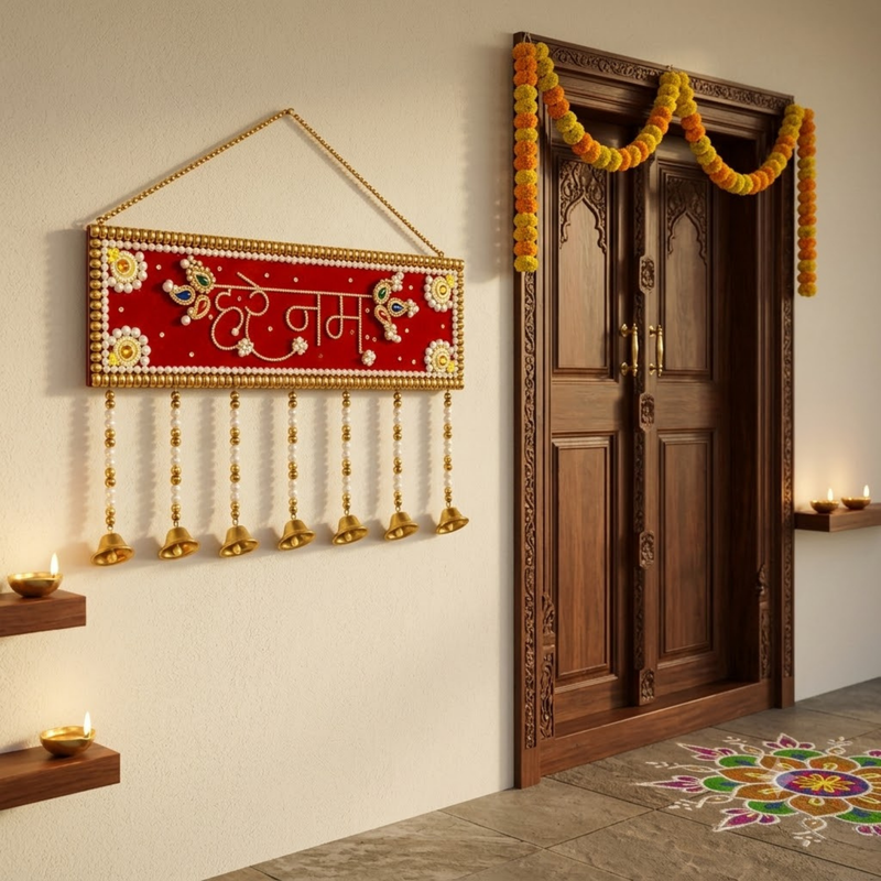 Vrindavan Name Plate Wall Hanging (24 × 6 in)