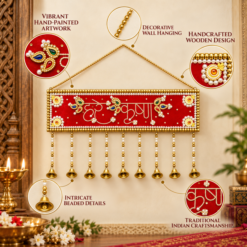 Vrindavan Name Plate Wall Hanging (24 × 6 in)