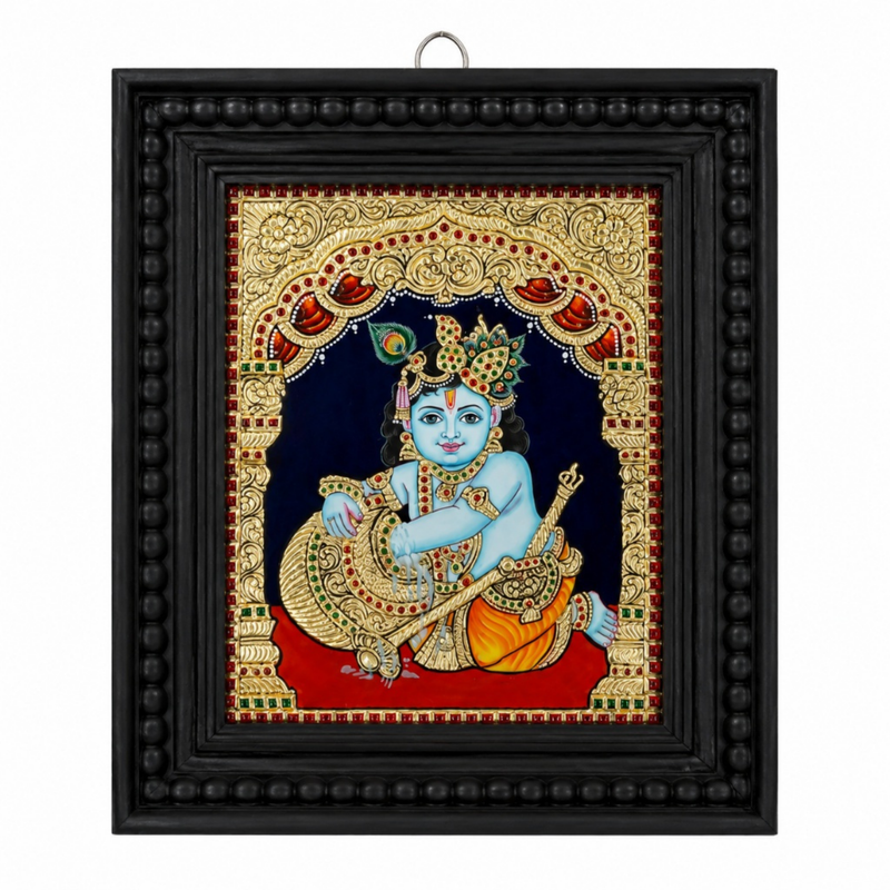 Butter Krishna Tanjore Gold Foil Painting