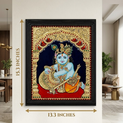 Butter Krishna Tanjore Gold Foil Painting