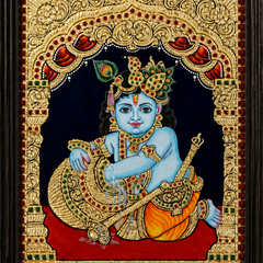 Butter Krishna Tanjore Gold Foil Painting