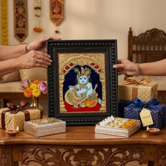Butter Krishna Tanjore Gold Foil Painting