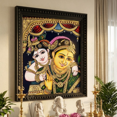 Yashodha Krishna Tanjore Gold Foil Painting