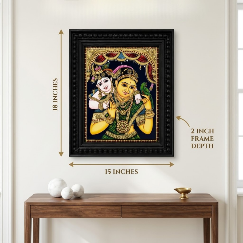 Yashodha Krishna Tanjore Gold Foil Painting