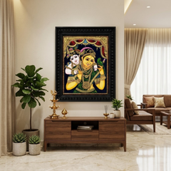 Yashodha Krishna Tanjore Gold Foil Painting