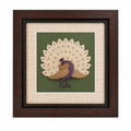 Dancing Peacock Wood Inlay Photo Frame