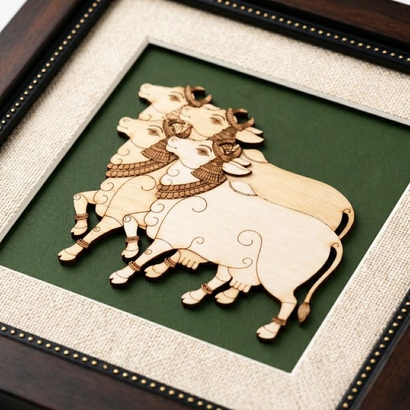 Sacred Cows Wood Inlay Photo Frame