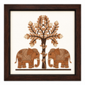 Twin Elephant Wood Inlay Photo Frame