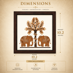Twin Elephant Wood Inlay Photo Frame