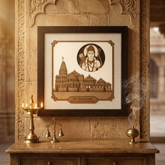 Shree Ram Mandir Ayodhya Wood Inlay Photo Frame