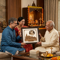 Shree Ram Mandir Ayodhya Wood Inlay Photo Frame
